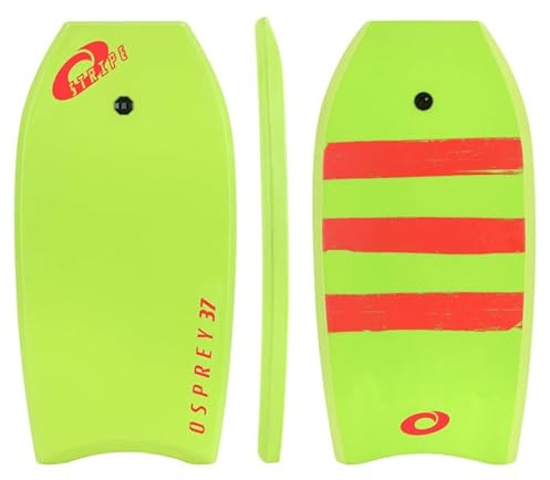 Osprey Bodyboard de Rayas con Correa, XPE Junta con Cola en Forma de Media Luna – 37 Pulgadas, Infantil, XPE Stripe, Verde, na