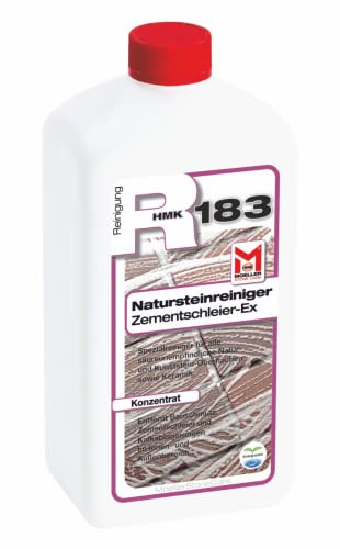Moeller Stone Care - HMK R183 Natursteinreiniger - Zementschleier-Ex - 1 Liter - Spezialreinigung (Konzentrat) für alle säureunempfindlichen Natur- und Kunststein-Oberflächen sowie Keramik.