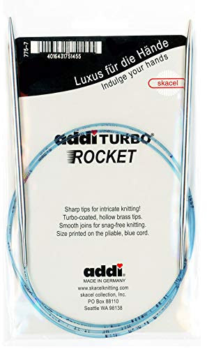 addi Rundstricknadel Turbo Rocket Lace Skacel Exclusive, blaue Kordel, 100 cm Size-US-2.25mm silber