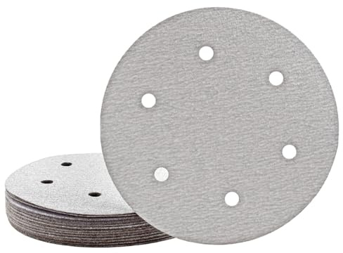 MioTools Shark Disques abrasifs auto-agrippants, 225 mm, 6 trous, p. Ponceuses à plâtre, Corindon normal (Lot de 25) G180