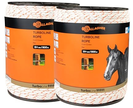 2x 500 m Gallagher Duopack Weidezaunseil TurboLine (weiß)