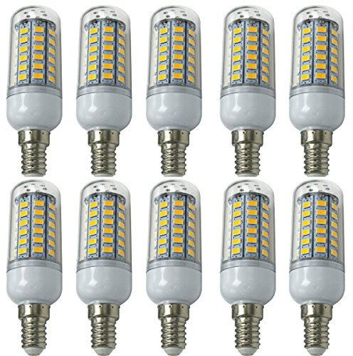 Aoxdi 10 Stück E14 LED Leuchtmittel Birne 8W, Warmweiß, 56 SMD 5730 Energiesparlampe Mais Lampe, AC220-240V