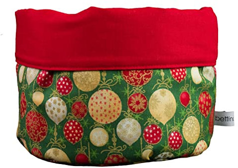 bettina bruder - Stoffkörbchen Weihnachtskugeln rot grün bunt - Weihnachten Advent Nikolaus - Brotkorb Utensilo
