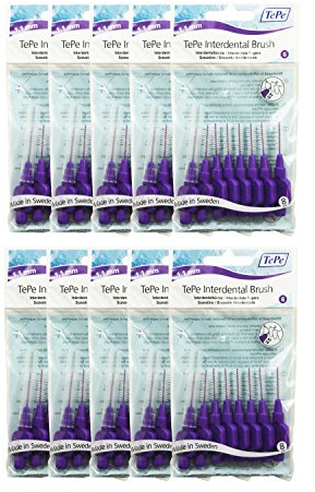 TePe InterDental Pinsel, Violett, 10 Packungen (80 Bürsten)