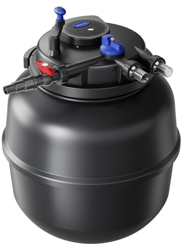 Wiltec CPF-50000 Filtre de bassin à pression avec stérilisation UV - 750 x 750 x 910 mm - 55 W/étang 100000 l max. / réservoir 170 l - Nettoyage facile - Filtration eau à grand débit