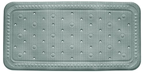 kela 22369 Badewanneneinlage, Mit Sauger, PVC-Weichschaumbeschichtet, 72 x 36 cm, Kreta, hellgrau