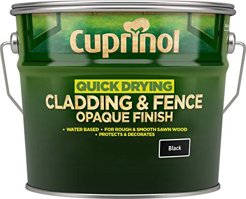 New 2017 Cuprinol Quick Drying Cladding & Fence Opaque Black 10 litres