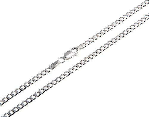 Silberketten Store Kinder-Panzerkette, Kinderkette, 3mm Breite - Länge wählbar 32-37cm - echt 925 Silber