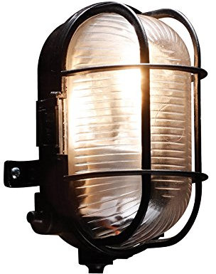STATUS Turin Bulk Head Halogen Light Fitting | Black Outdoor Wall Light Fitting | 60SIBHBX2