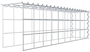 GABIONA Cesta de piedra rectangular de 10 x 10 cm, profundidad de 20 cm, cesta de cultivo tipo 4, cierre de espiral, galvanizada (100 x 30 x 20 cm)