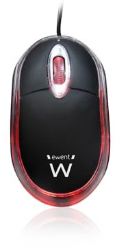 Ewent EW3174, Mini Souris Optique, 1 000 dpi, câble de 1,15 m