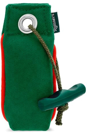 Romneys Suchen Dummy - Der Mini-Dummy für kleine Hunde 100g - Der Pocketdummy ist schwimmfähig und mit Wurfgriff (grün)