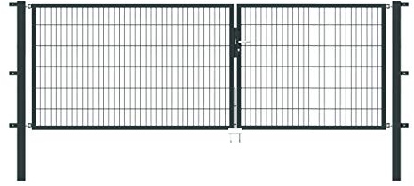 Alberts 648633 Doppeltor Flexo mit Zubehör | verschiedene Breiten und Höhen | anthrazit | Breite 350 cm | Höhe 120 cm
