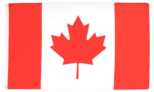 AZ FLAG Drapeau Canada 180x120 cm Canadien Polyester Léger 2 Œillets | Usage intérieur Drapeau décoratif coutures doubles et bords renforcés avec œillets métalliques