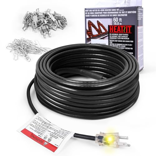 HEATIT HIRD - Cable de deshielo de nieve para techo y canalón de 160 pies y 5 vatios por pie