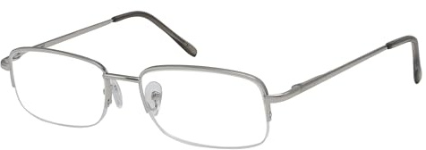 Eyekepper Klassische Metallrahmen Lesebrille Halbrand Federscharniere Buegel Leser Silber +0.75