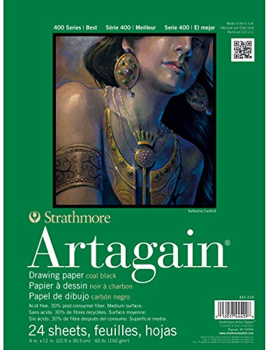 Strathmore, Artagain, Pro-Art Papierblock, 23 x 30,5 cm, 24 Blatt, Schwarz