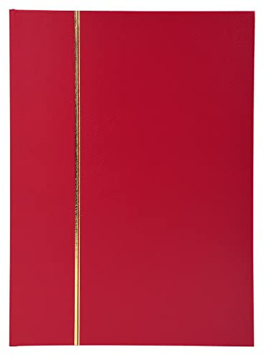 Exacompta 21143E Premium Briefmarken-Sammel-Album Classic mit schwarzen 32 Seiten Einsteckbuch aus Halbleder für Ihr Hobby Briefmarkenalbum rot, 16,5 x 22,5 cm