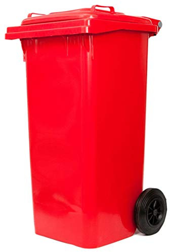 Papelera - Contenedor 120 litros sin barra elevadora (Rojo)
