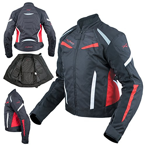 A-pro Mujer Chaqueta Moto Deporte Transpirable Viaggio Impermeable Rojo M