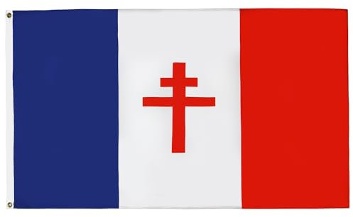 AZ FLAG - Drapeau France libre 1940-1944 - 150x90 cm - Drapeau Français De La Résistance 100% Polyester Avec Oeillets Métalliques Intégrés - Pavillon 110 g