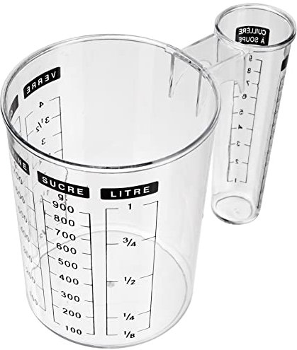 JJA 104025A Verre Doseur Double, Plastique, Transparent