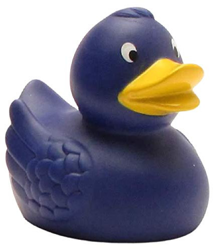 Duckshop Beate Canard de bain – Bleu I Canard de bain couineur I L : 7,5 cm I Avec porte-clés en forme de canard de bain en kit