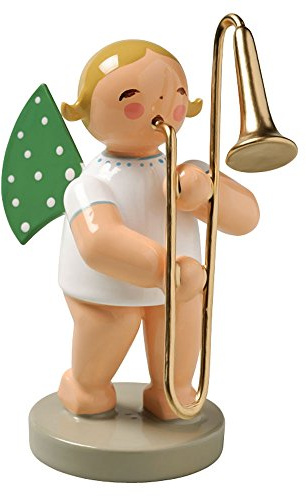 Wendt & Kuhn Blonde handbemalt grunhainichen Angel Posaune Figur