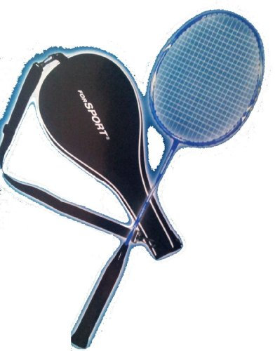 Badminton Schläger Badmintonschläger Graphite Carbon Rahmen inkl. Tasche (Blau)