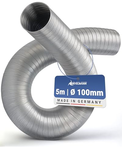 Intelmann® Alu-Flexrohr Ø 100 mm x 5 m – Lüftungsrohr aus Reinaluminium, flexibel, temperaturbeständig, Made in Germany