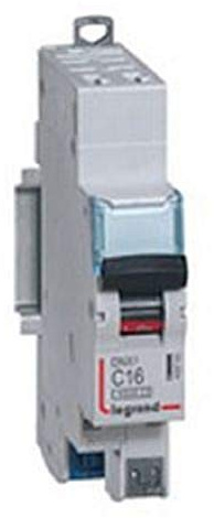 Disjoncteur 6A courbe C - 6 kA - - 1P+N 230V~ - 1 module - auto/auto - DNX³4500