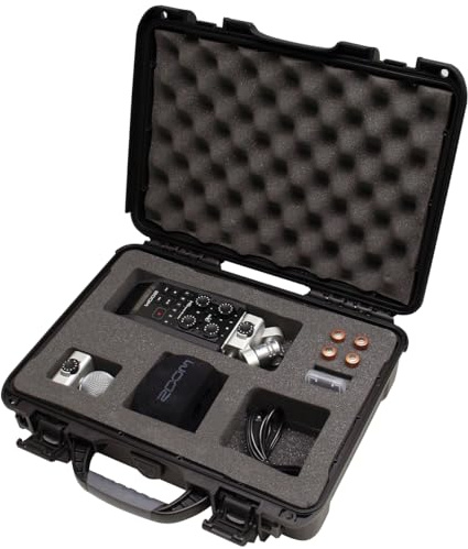 Gator Cases Titan Series Wasserdichte Hülle mit individuellem Einsatz für Zoom H6 Handrekorder und Zubehör (GU-ZOOMH6-WP), Schwarz