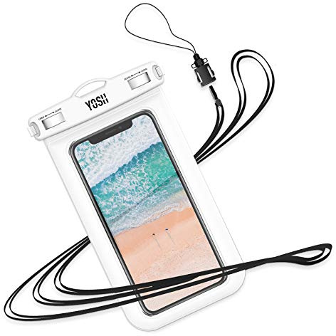 YOSH IPX8 White Waterproof Phone Case with Lanyard, Underwater Phone Pouch Dry Bag for iPhone 16 15 14 13 12 11 XS, Samsung S24 FE S23 S22, Huawei P30 up to 6.8 for Swimming Snorkelling Hiking
