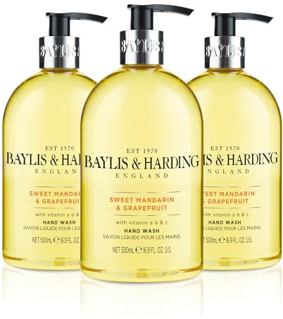 Baylis & Harding Sweet Mandarin and Grapefruit Hand Wash, 500 ml (Pack of 3) - Vegan Friendly