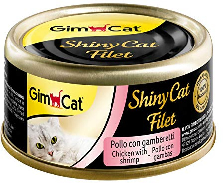GimCat ShinyCat Filet - Huhn mit Garnelen - 24 x 70 g