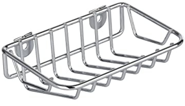 WENKO Seifenablage Ceres Chrom - Seifenschale, Stahl, 12.5 x 4.5 x 9 cm, Chrom