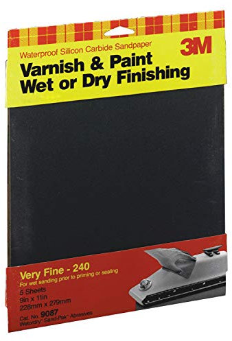 3 M (TM) Wetordry (TM) papel de lija 9087 na, 9 en X 11 en, muy fina grano, 5 sht PK que está comprando la min orden cantidad que es de 10 unidades