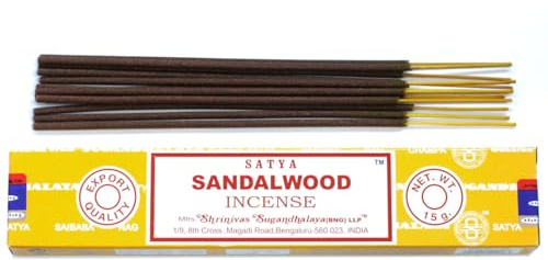 Incienso Satya Nag Champa Sándalo 15 Gramos o Alrededor de 15 Varillas