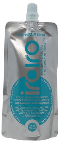 IROIRO Premium Natural Semi-Permanent Hair Color 115 Emerald Green (8oz)