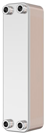 Wiltec Wärmetauscher 30 Platten, max. 330 kW, 22 m³/h 3,33 l je Durchgang, Plattenwärmetauscher aus Edelstahl als Wärmeüberträger