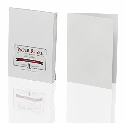 Rössler Paper Royal-Kartenpack | Kartenset | 20 Klappkarten blanko | Format DIN A6 | Blanko Karten zum Selbstgestalten | Einladungskarten blanko | 11 x 1 x 15 cm| 1 Stück | Farbe: Grau | Klappkarten zum Gestalten von Einladungen, Grußkarten, Menükarten und Danksagungen