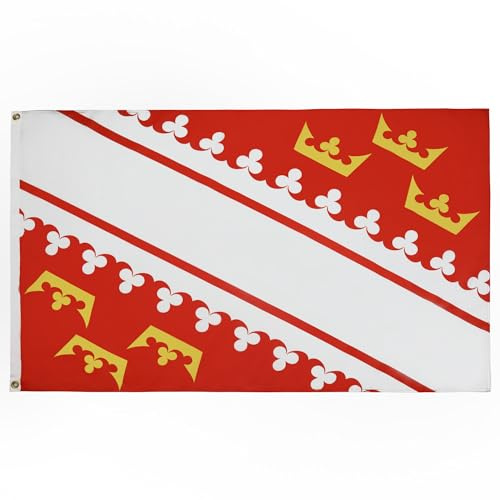 AZ FLAG Flagge Elsass 150x90 cm Fahne Alsace Polyester 100D 2 Ösen | Für innen und außen dekorative Flagge doppelte Nähte und verstärkte Kanten mit Metallösen 100D Polyester
