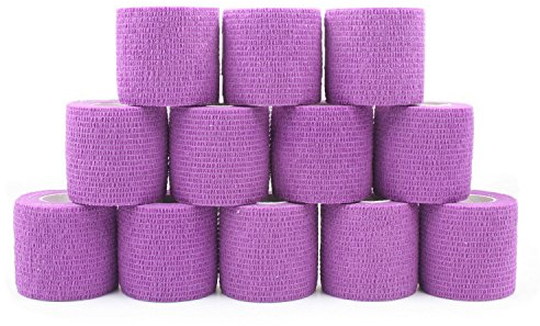 COMOmed selbstklebender verband elastische binde handgelenk bandage pflaster rolle Dog Bandagen Tierische Bandagen Lila 5 cm X 12 Bände