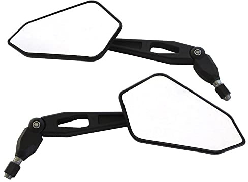 Motorbike Universal Mirrors 10mm Bolt Foldable for Filtering | Adaptable for Wide Side Rear View | Multi Adjustable 2 Pcs (A-10mm) Comes with 2 x Clockwise and 1 x Anticlockwise Thread Adaptor