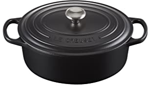 Le Creuset Cocotte oval de hierro fundido, 27 cm, 4, 1 L, Todas Las Fuentes de Calor incluso inducción, Negro Mate, 21178270000430
