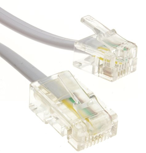 kenable RJ11 Mâle Fiche Vers 4 Fils RJ45 Mâle Fiche Plat câble Cordon 3 m Blanc [3 mètre/3m]