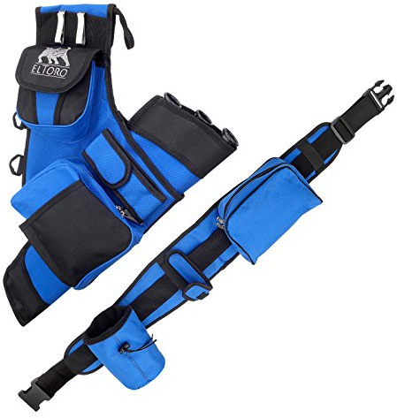 elToro Komplettes Köchersystem mit Gürtel und Taschen (blau, Rechtshand)