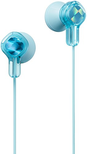 JVC HA-KD1 Kids In-Ear Headphones with Built-In Volume Limiter and Hologram in Mint Blue