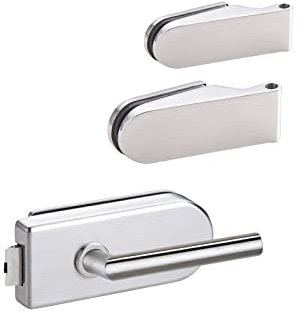 DORMA Studio Rondo Glastürbeschlag UVSS Set UV matt + 2-tlg. Bänder Glastürschloss Glastürbeschläge mit Flüsterfalle. Sehr hochwertige Türdrücker inkl. Bändern für Glastür