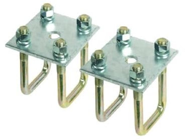 CE Smith - Axle Tie Plate Kit - 2 Tie Plates, 4 U-bolts & 8 Nuts & Lock Washers for 2 Square Axle